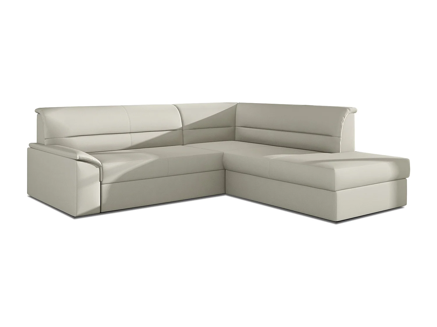 Ecksofa Lusio R/Stoffbezug/Weiss