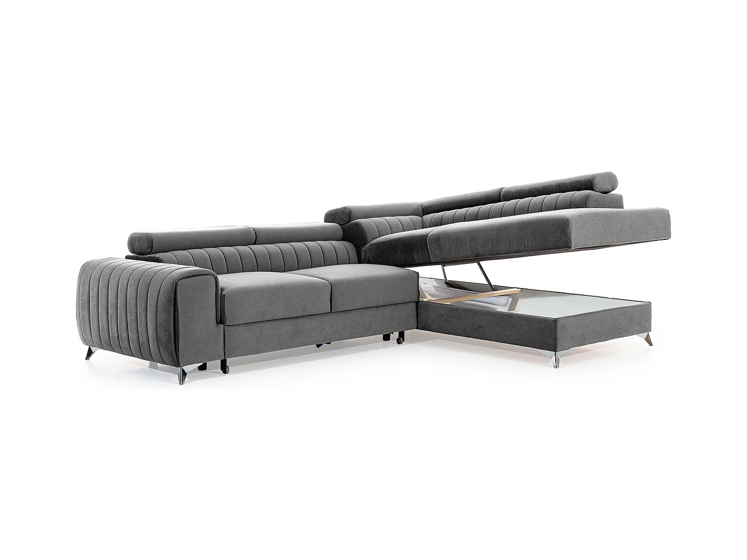 Divano angolare Genova R/rivestimento in tessuto/rame