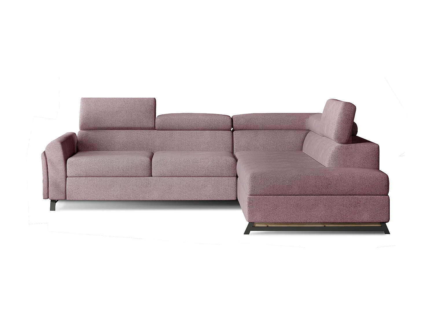 Divano angolare Nestro R/rivestimento in tessuto/rosa