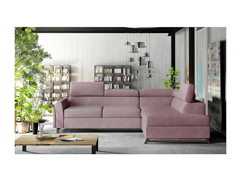 Ecksofa Nestro R/Stoffbezug/Pink