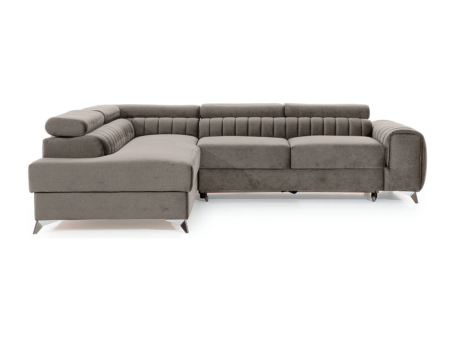 Divano angolare Genova L/rivestimento in tessuto/beige