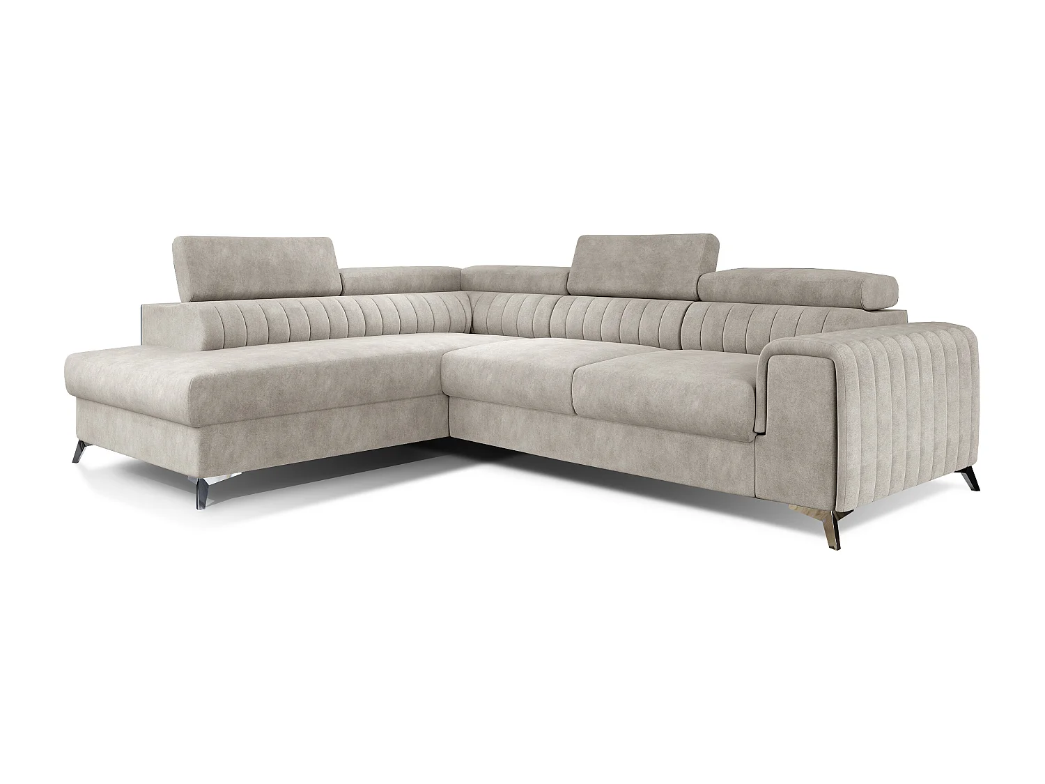 Ecksofa Genova L/Stoffbezug/Beige