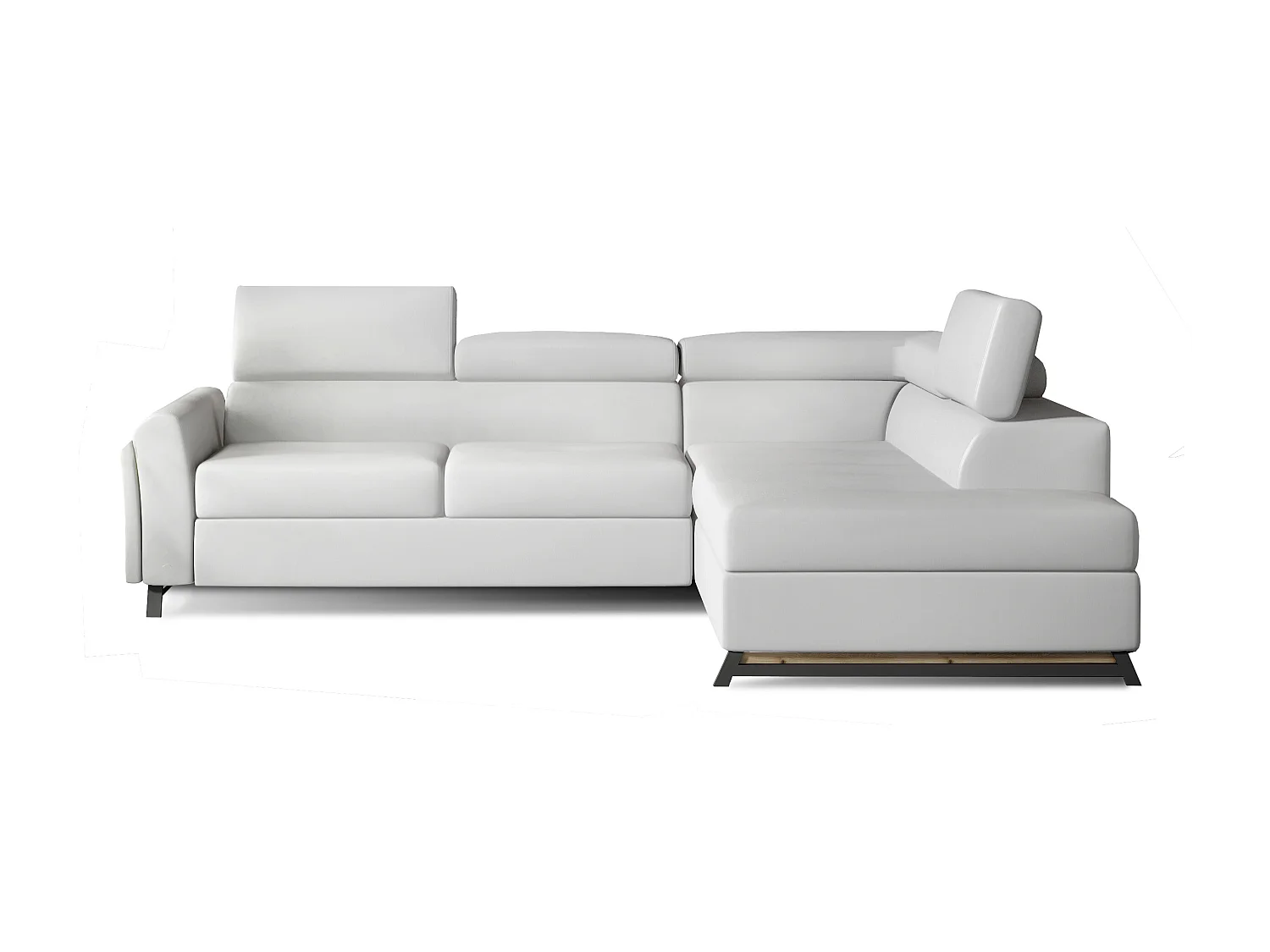 Ecksofa Nestro R/Stoffbezug/Weiss