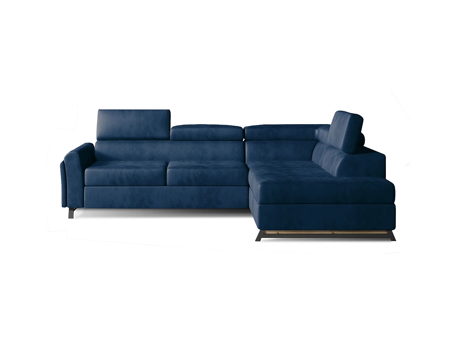 Divano angolare Nestro R/rivestimento in tessuto/blu