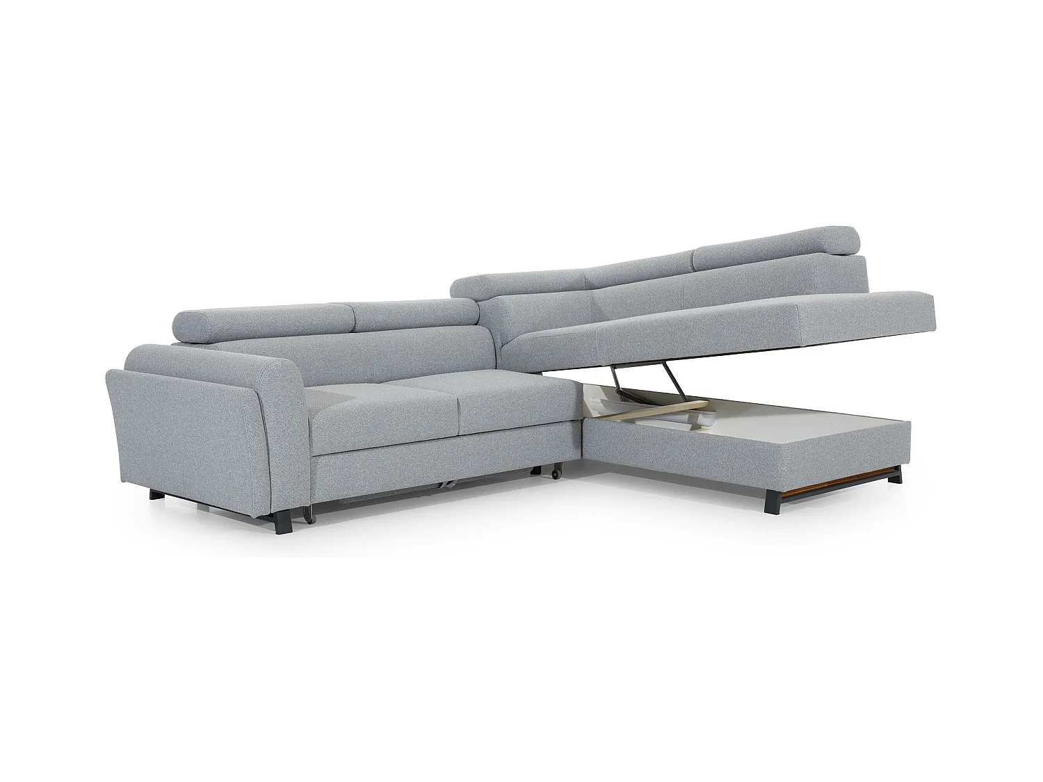 Divano angolare Nestro R/rivestimento in tessuto/blu