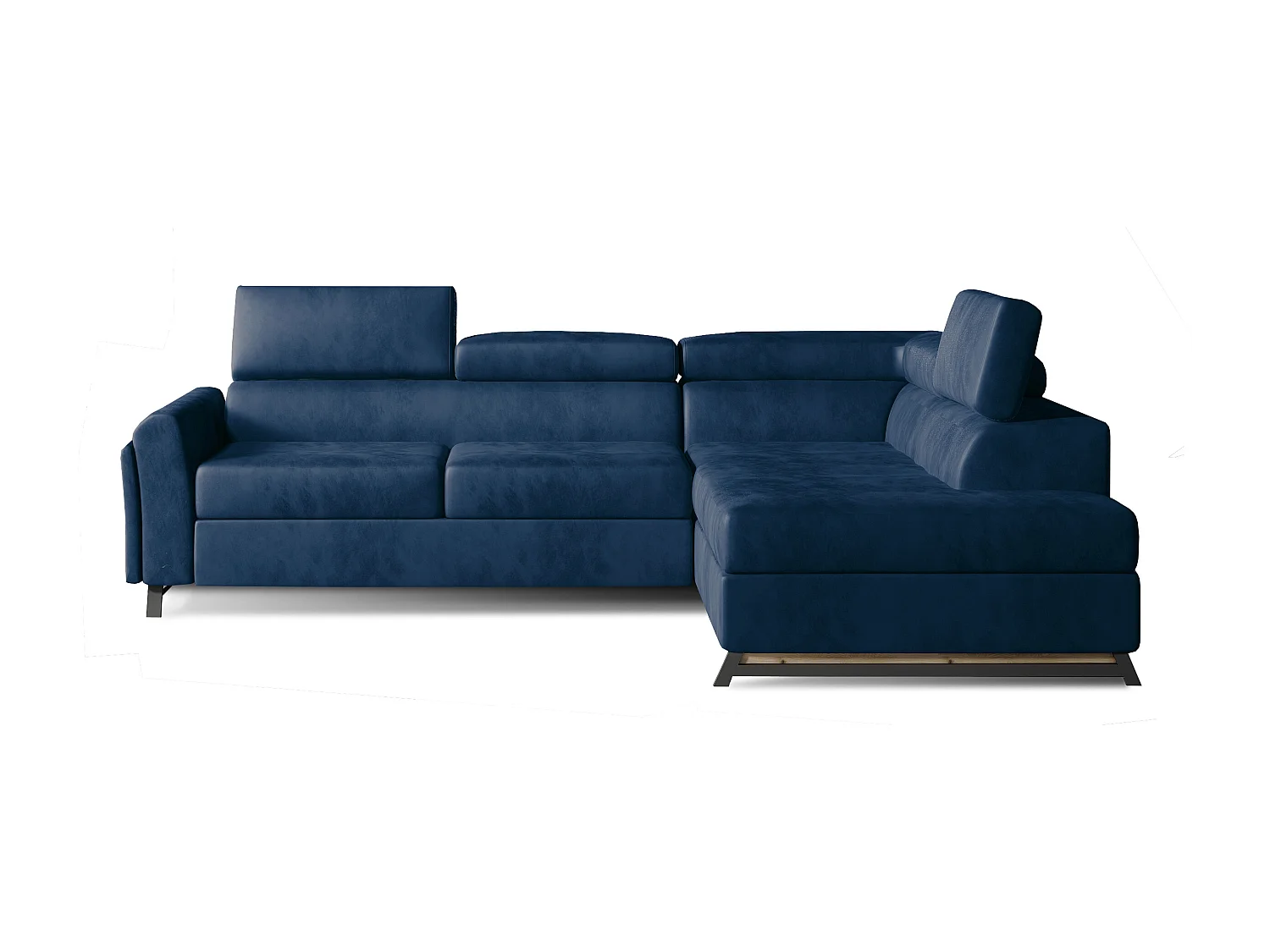 Divano angolare Nestro R/rivestimento in tessuto/blu