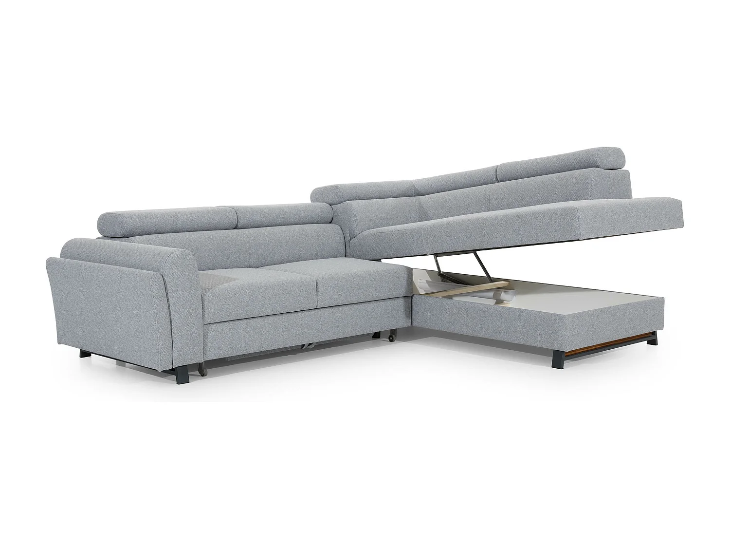 Divano angolare Nestro R/rivestimento in tessuto/blu