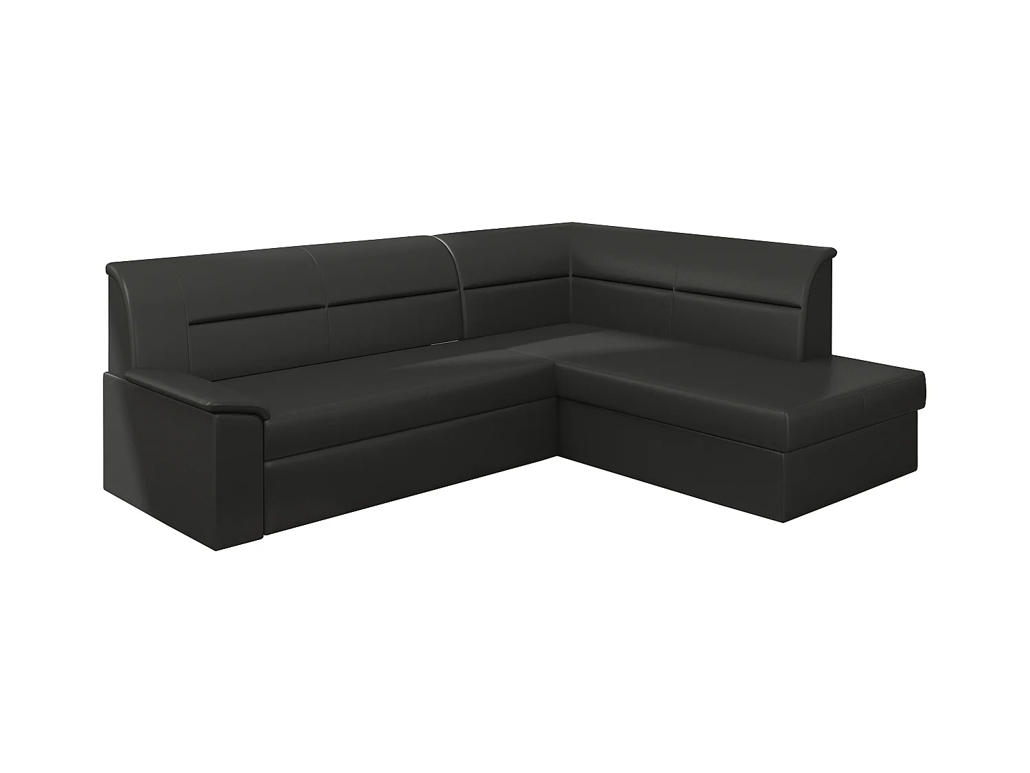 Ecksofa Lusio R/Stoffbezug/Schwarz