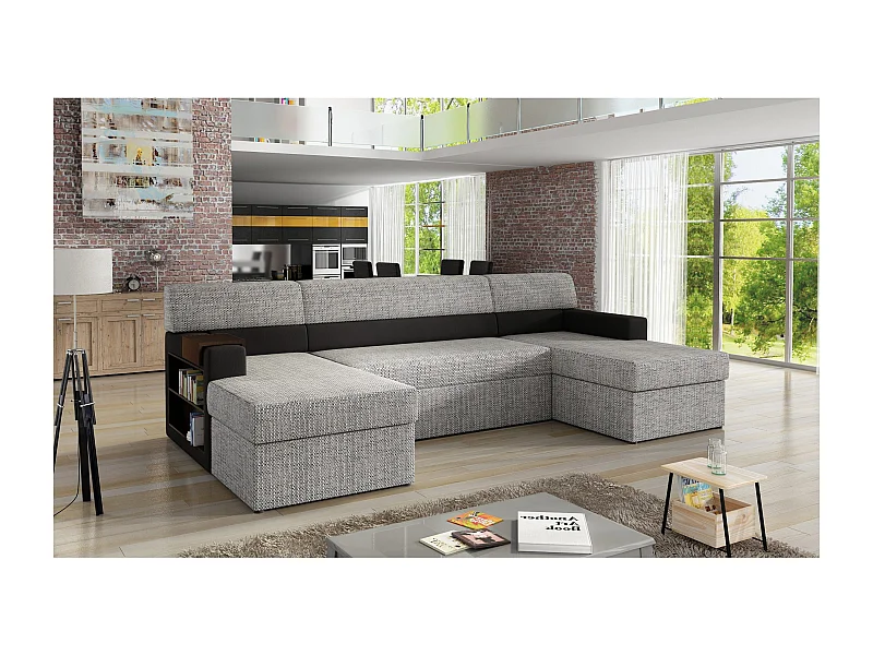 Ecksofa Larion/Stoffbezug/Grau