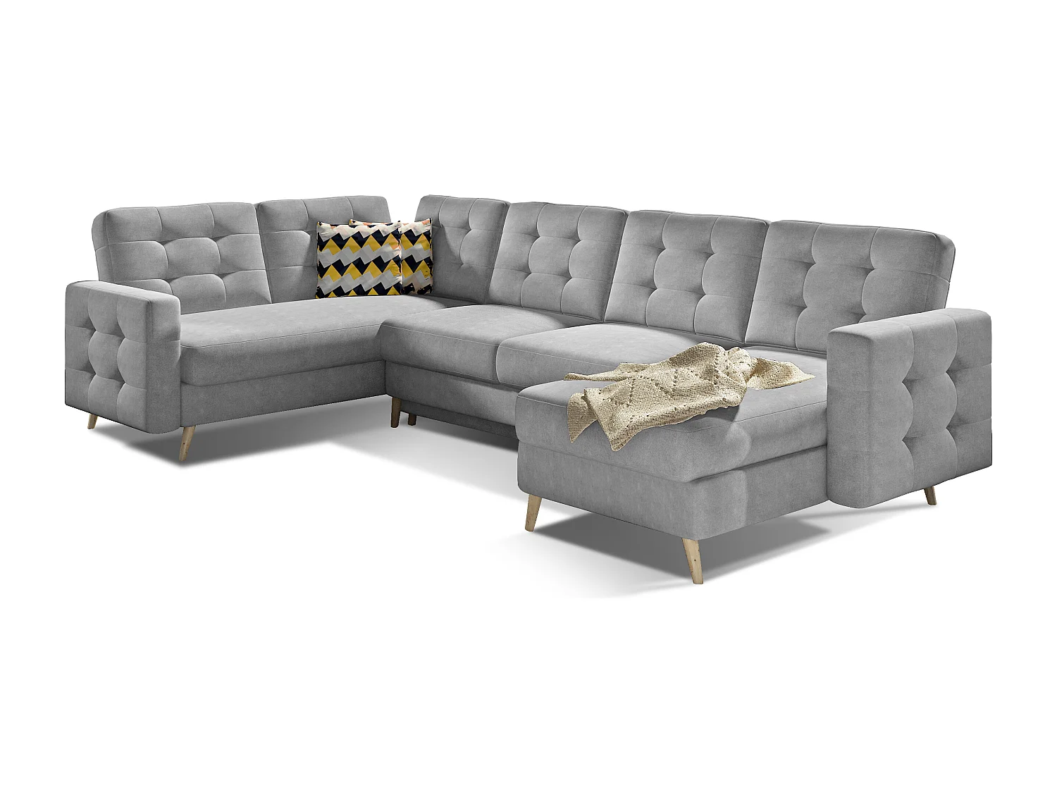 Ecksofa Daron UR/Stoffbezug/Grau