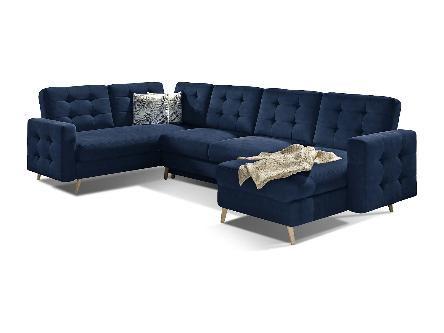 Ecksofa Daron UR/Stoffbezug/Blau