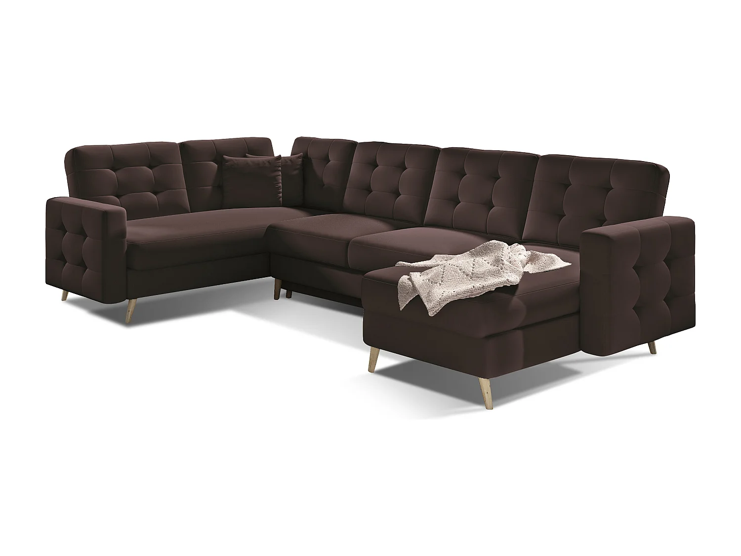 Ecksofa Daron UR/Stoffbezug/Braun