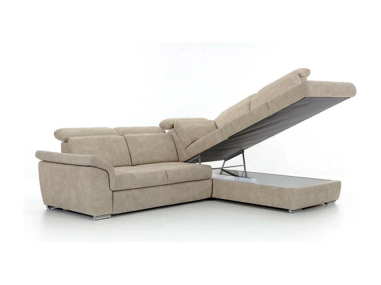 Canapé Corner Perro R/Tissu/Gris