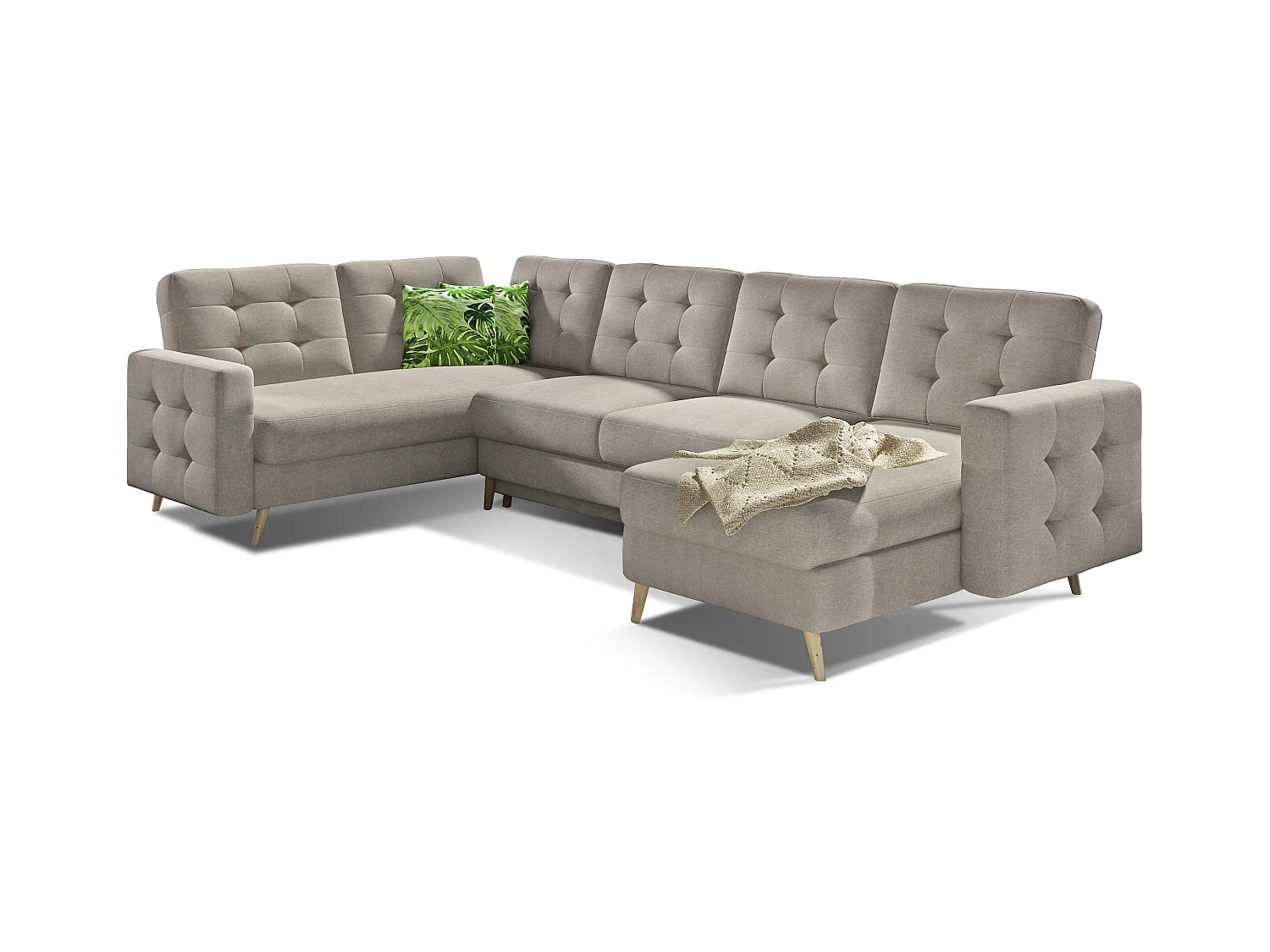 Ecksofa Daron UR/Stoffbezug/Beige