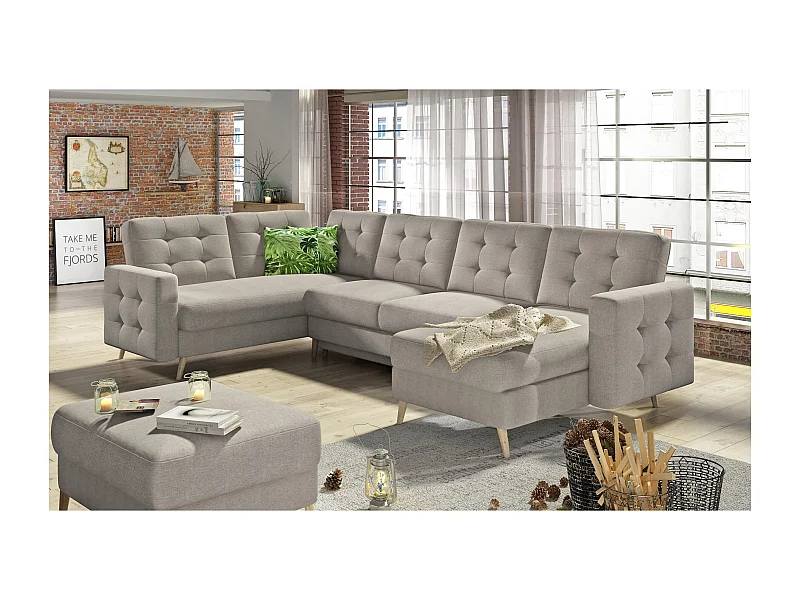 Ecksofa Daron UR/Stoffbezug/Beige