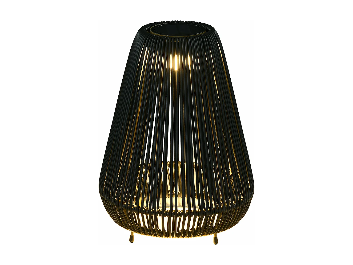 Lampe d'extérieur en rotin, d27cm×h37cm,noir