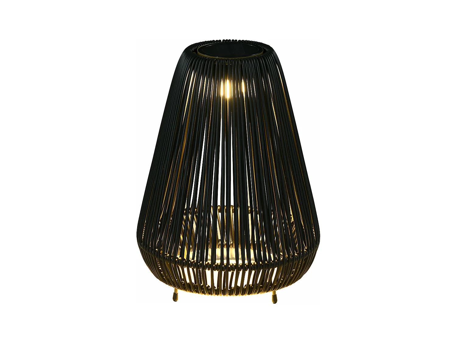 Lampe d'extérieur en rotin, d27cm×h37cm,noir