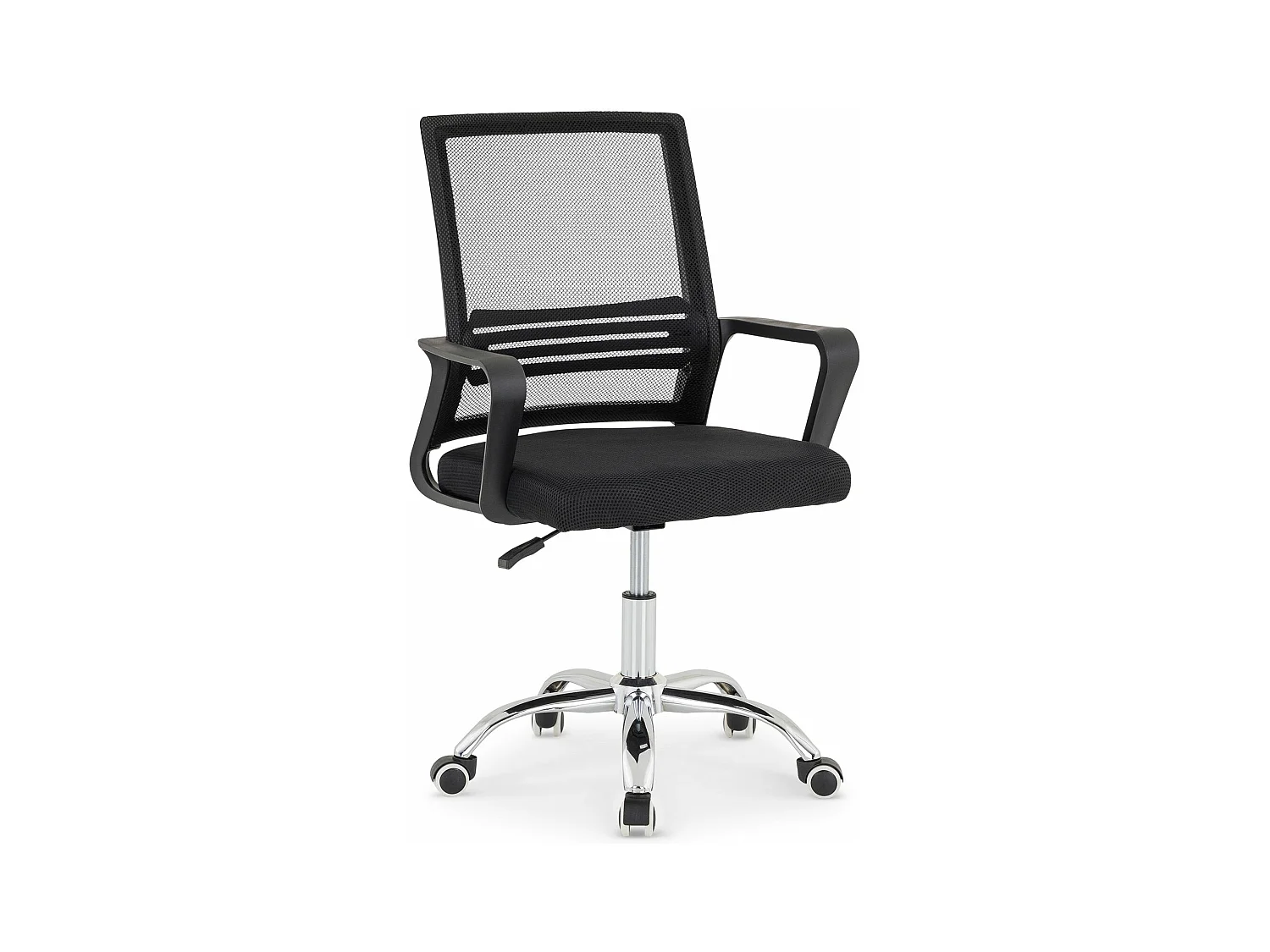 Chaise de bureau VILNIUS, Pivotante et réglable en hauteur, Tissu mesh, Avec accoudoirs, Noir