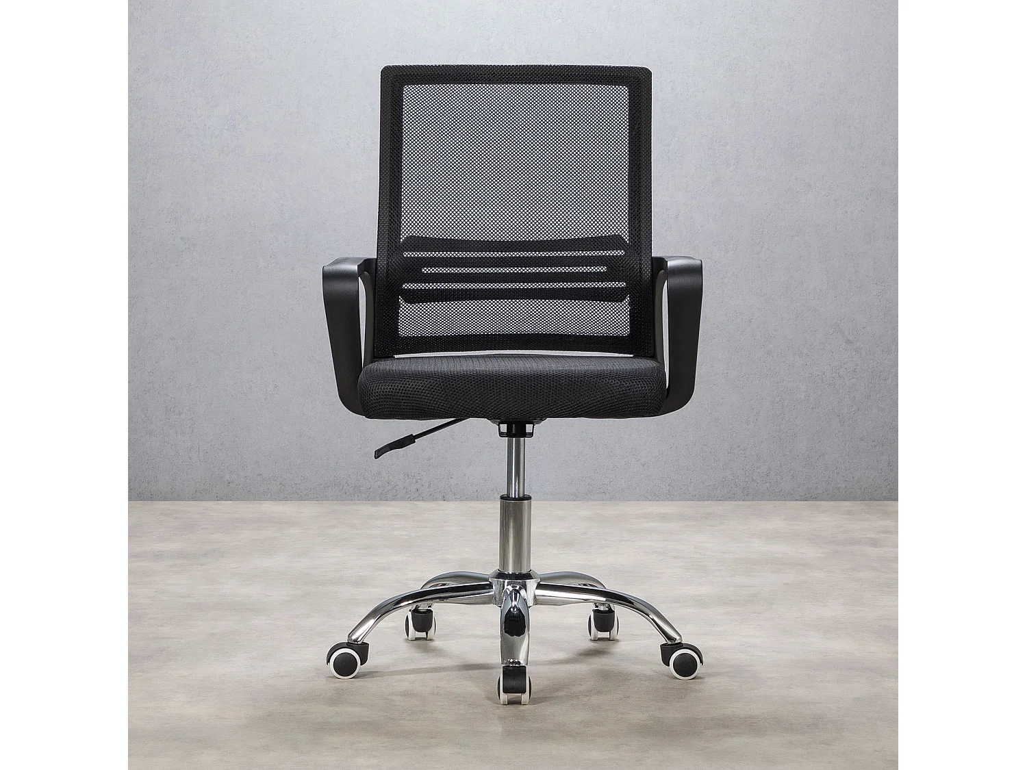 Chaise de bureau VILNIUS, Pivotante et réglable en hauteur, Tissu mesh, Avec accoudoirs, Noir