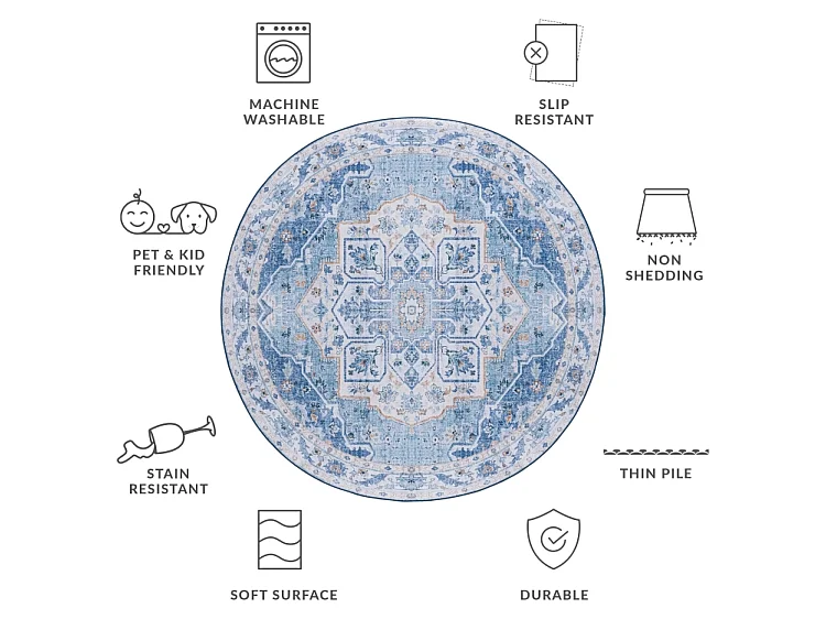 Tapis Bleu 183 X 183 cm - Ximena