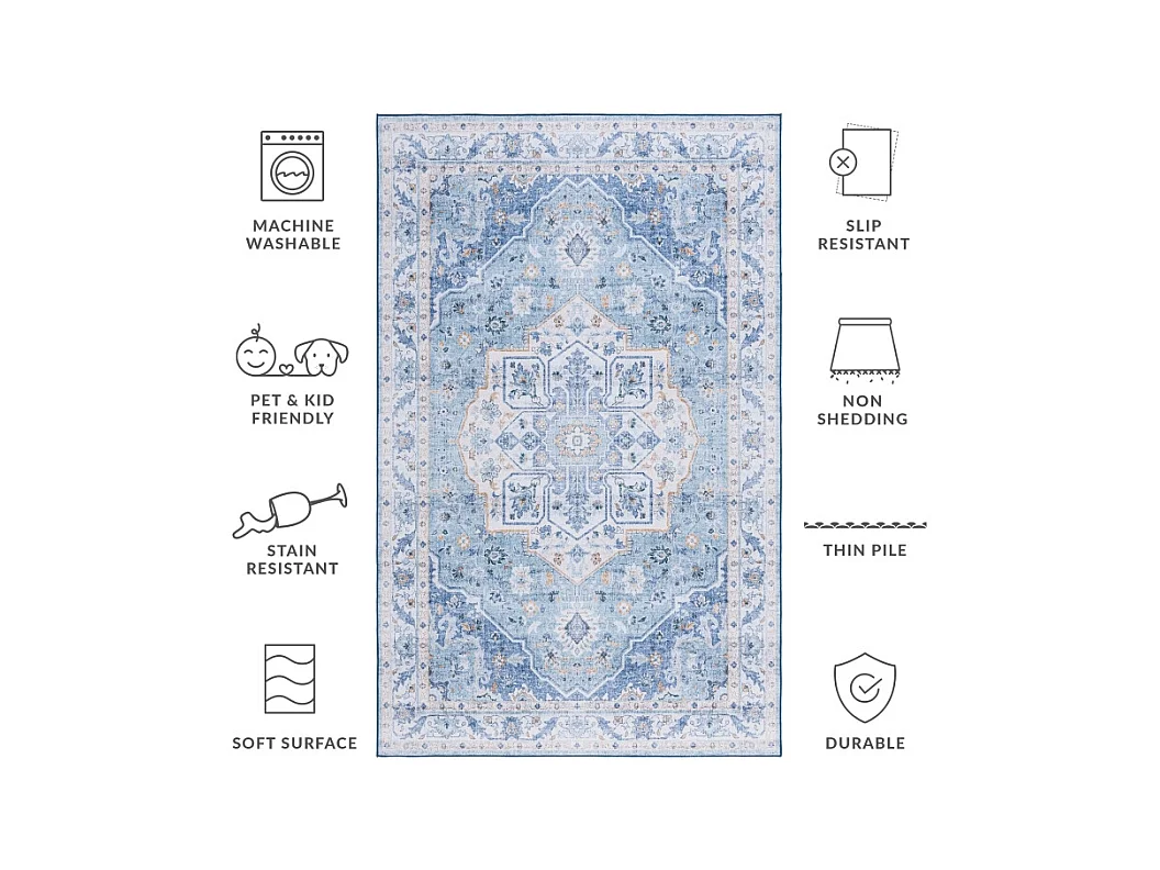 Tapis Bleu 76 X 244 cm - Ximena