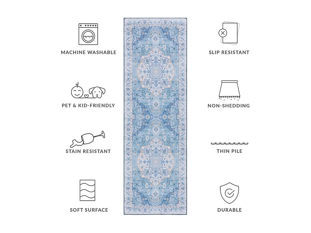 Tapis Bleu 76 X 244 cm - Ximena