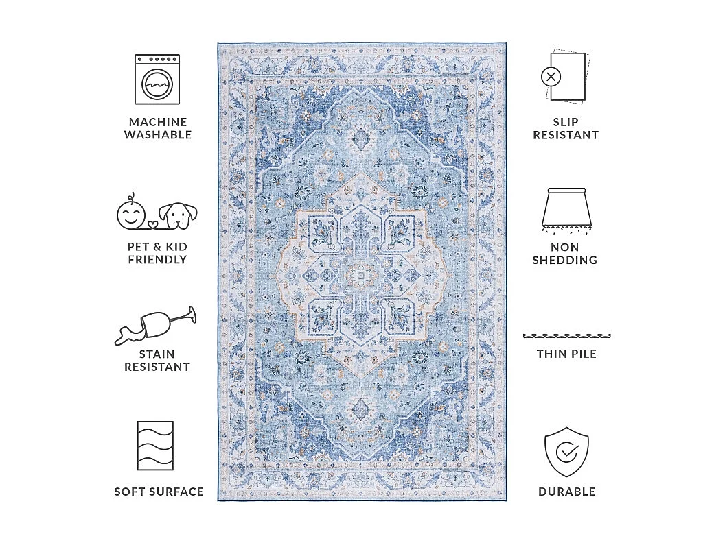 Tapis Bleu 76 X 244 cm - Ximena