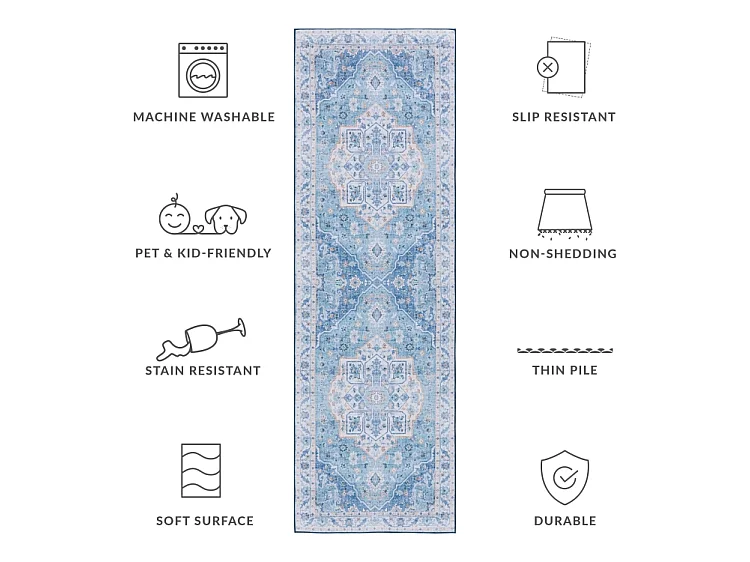 Tapis Bleu 76 X 244 cm - Ximena