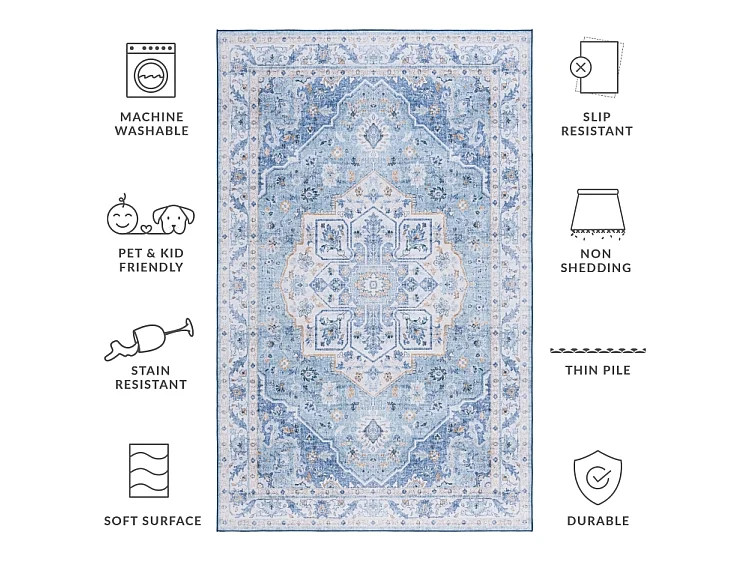 Tapete Light Blue & Blue 91 X 152 cm - Ximena