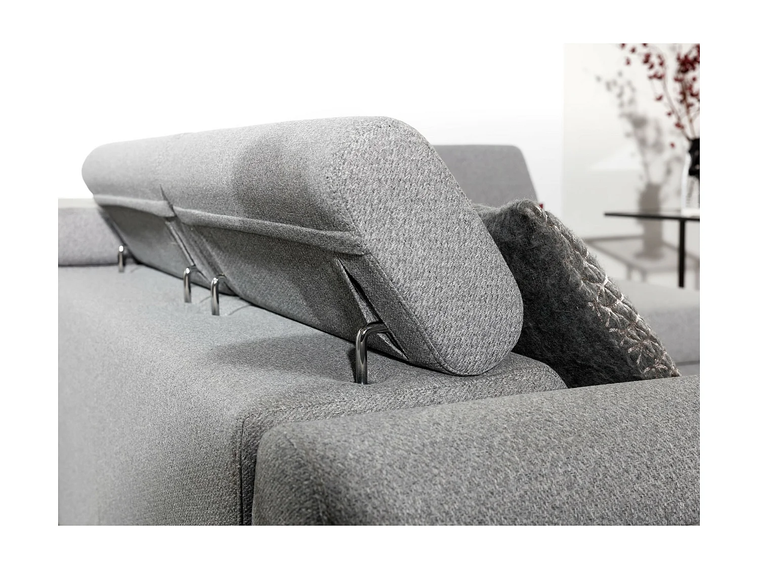 Canapé d'angle Nestro R/revêtement en tissu/gris