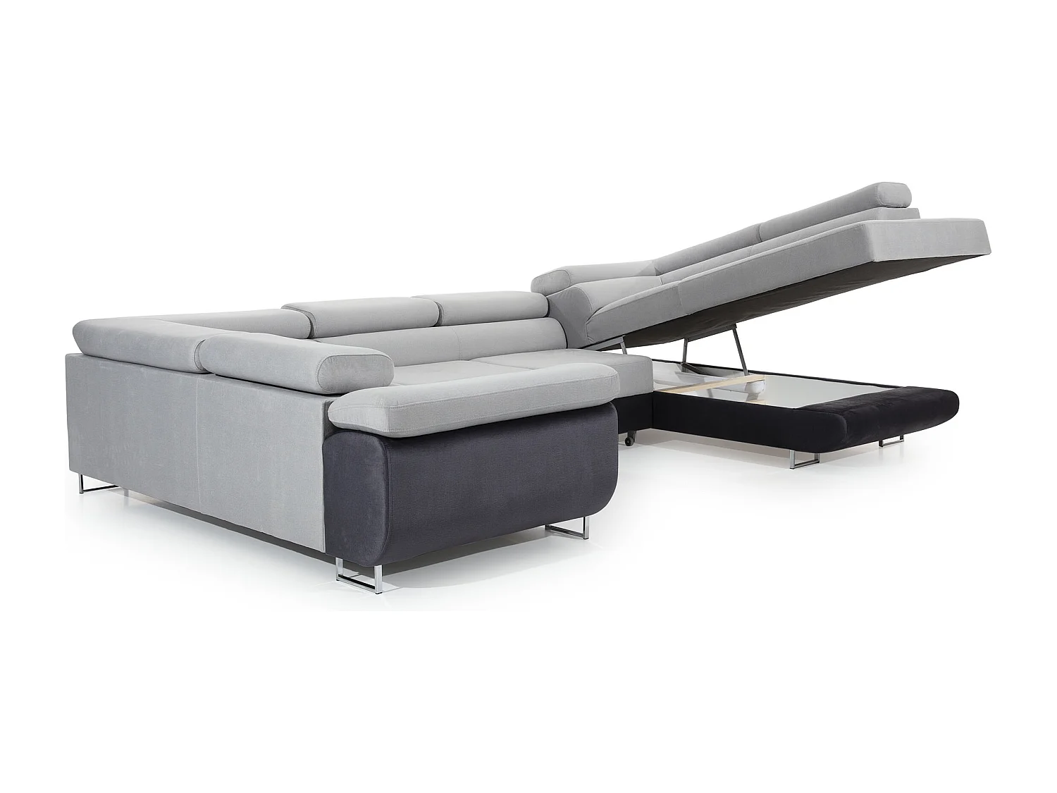 Canapé Corner Otto R/Tissu/Gris