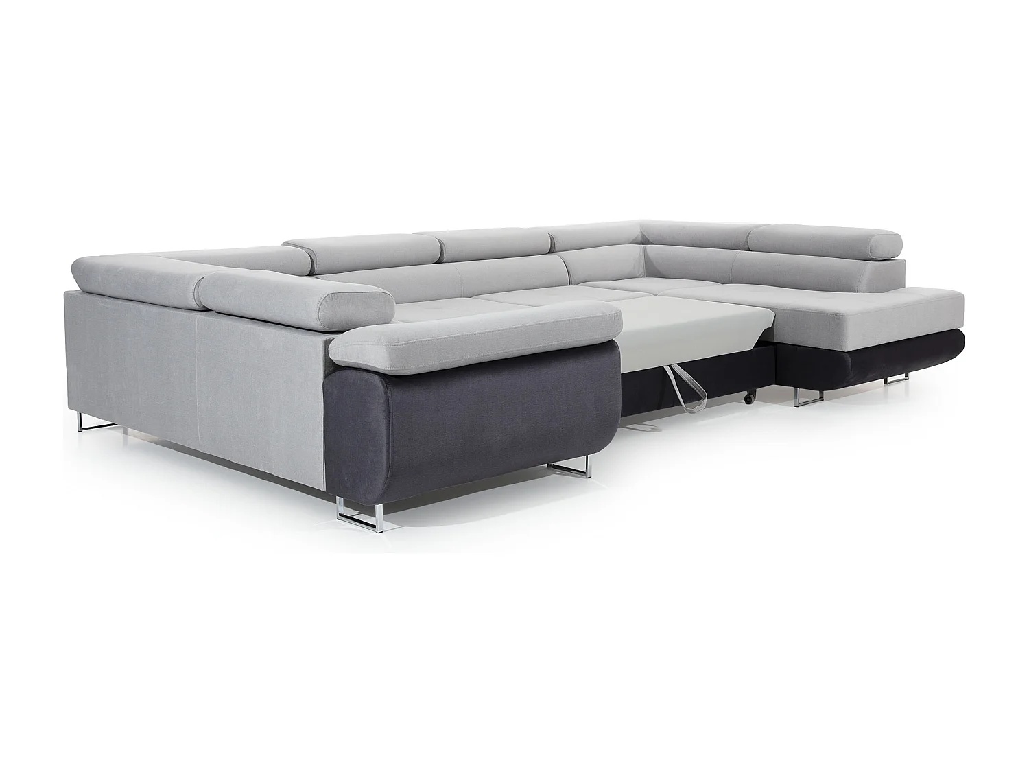 Canapé Corner Otto R/Tissu/Gris