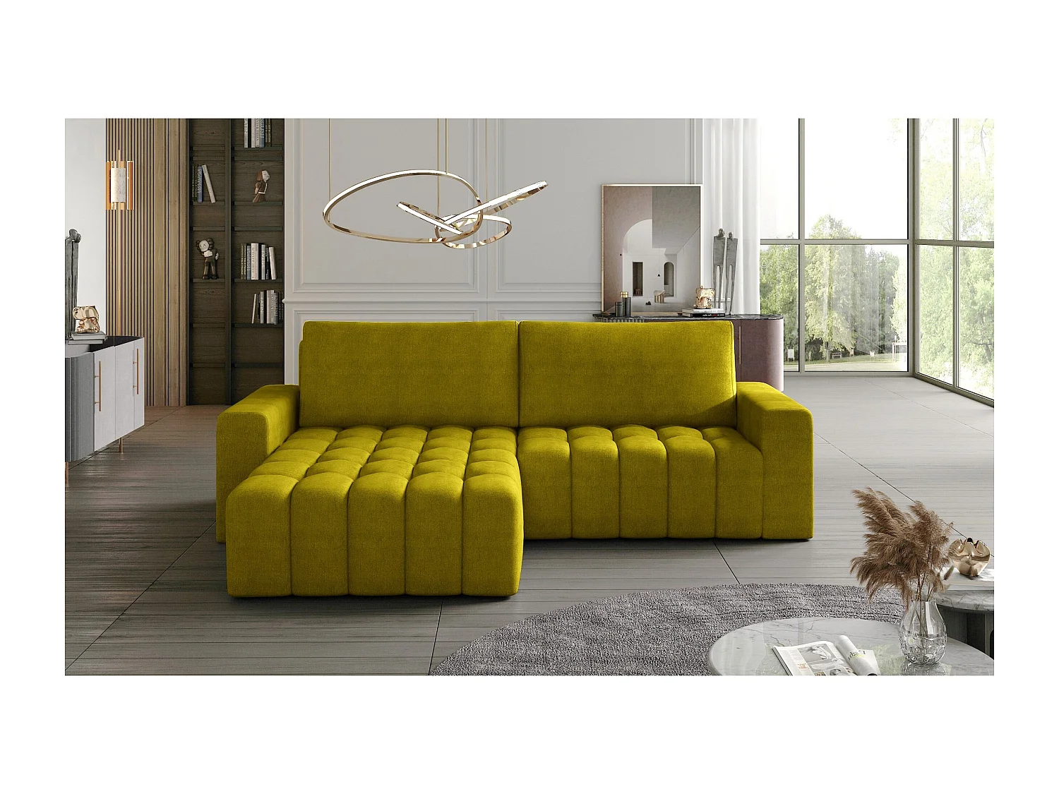 Ecksofa Stelvino L/Stoffbezug/Gelb