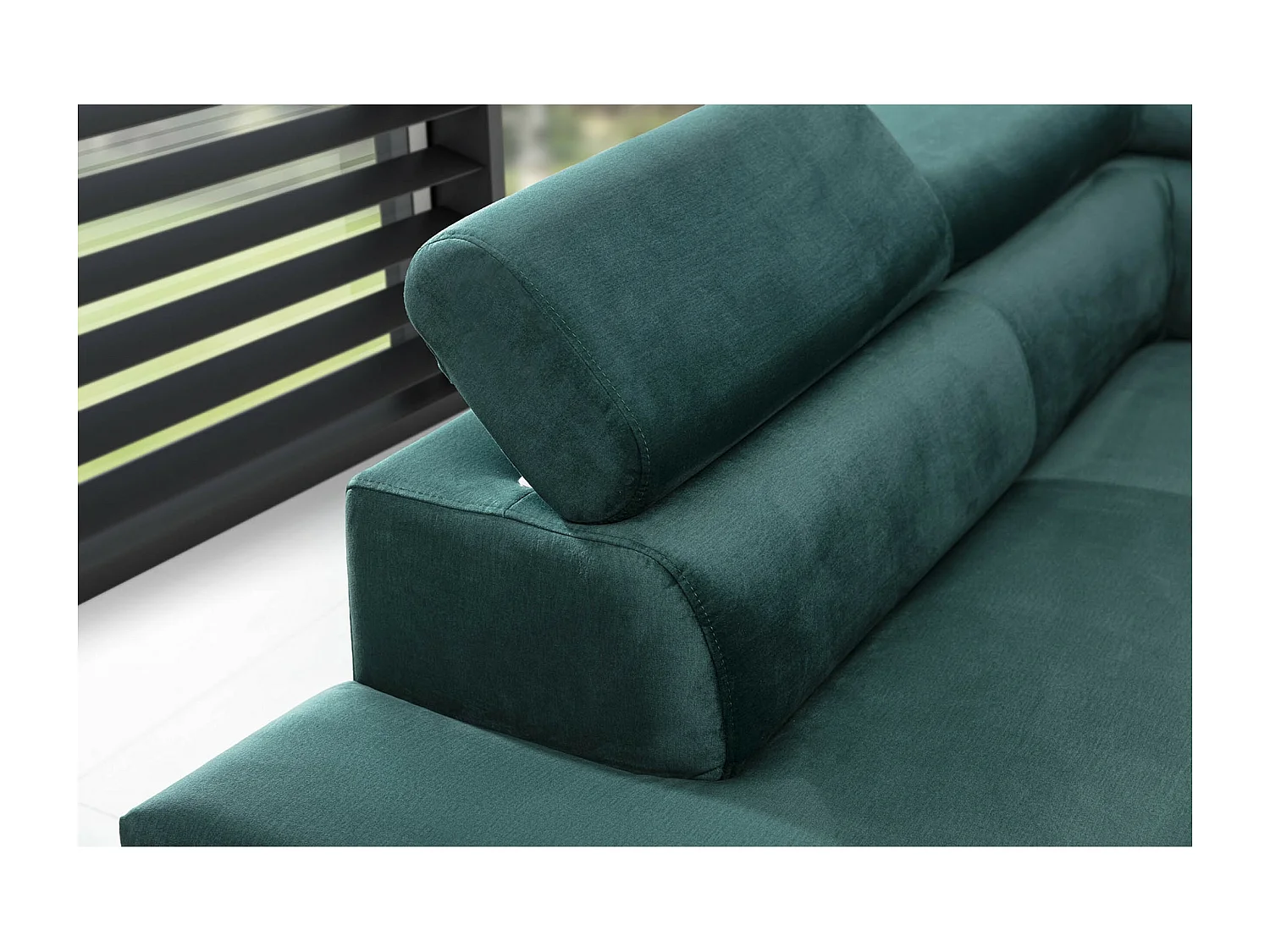 Ecksofa Nestro R/Stoffbezug/Grün