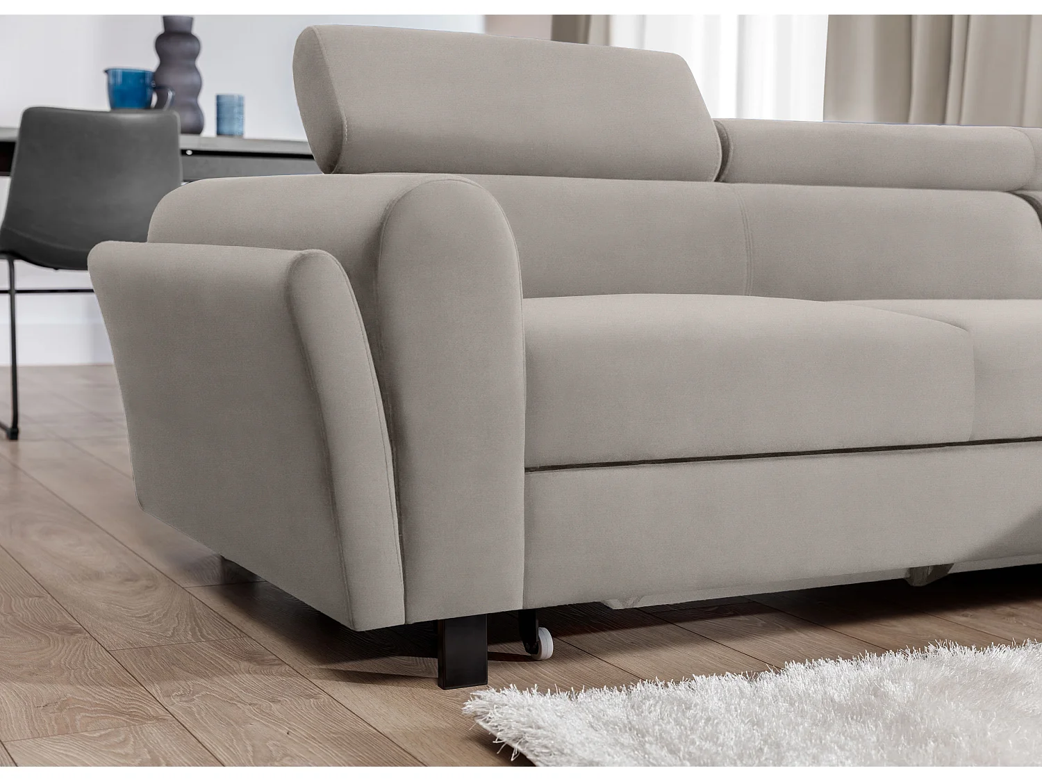 Canapé Corner Salvia L/Tissu/Beige