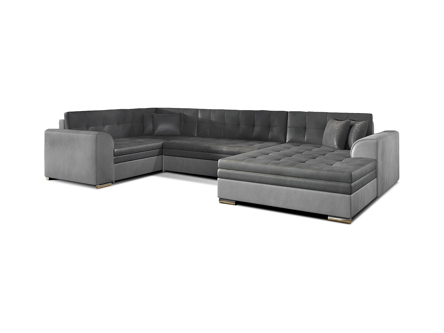 Divano d'angolo Olio UR/Tessuto/Grigio