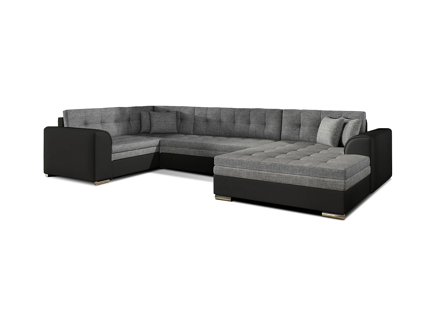 Ecksofa Olio UR/Stoffbezug/Grau&Schwarz