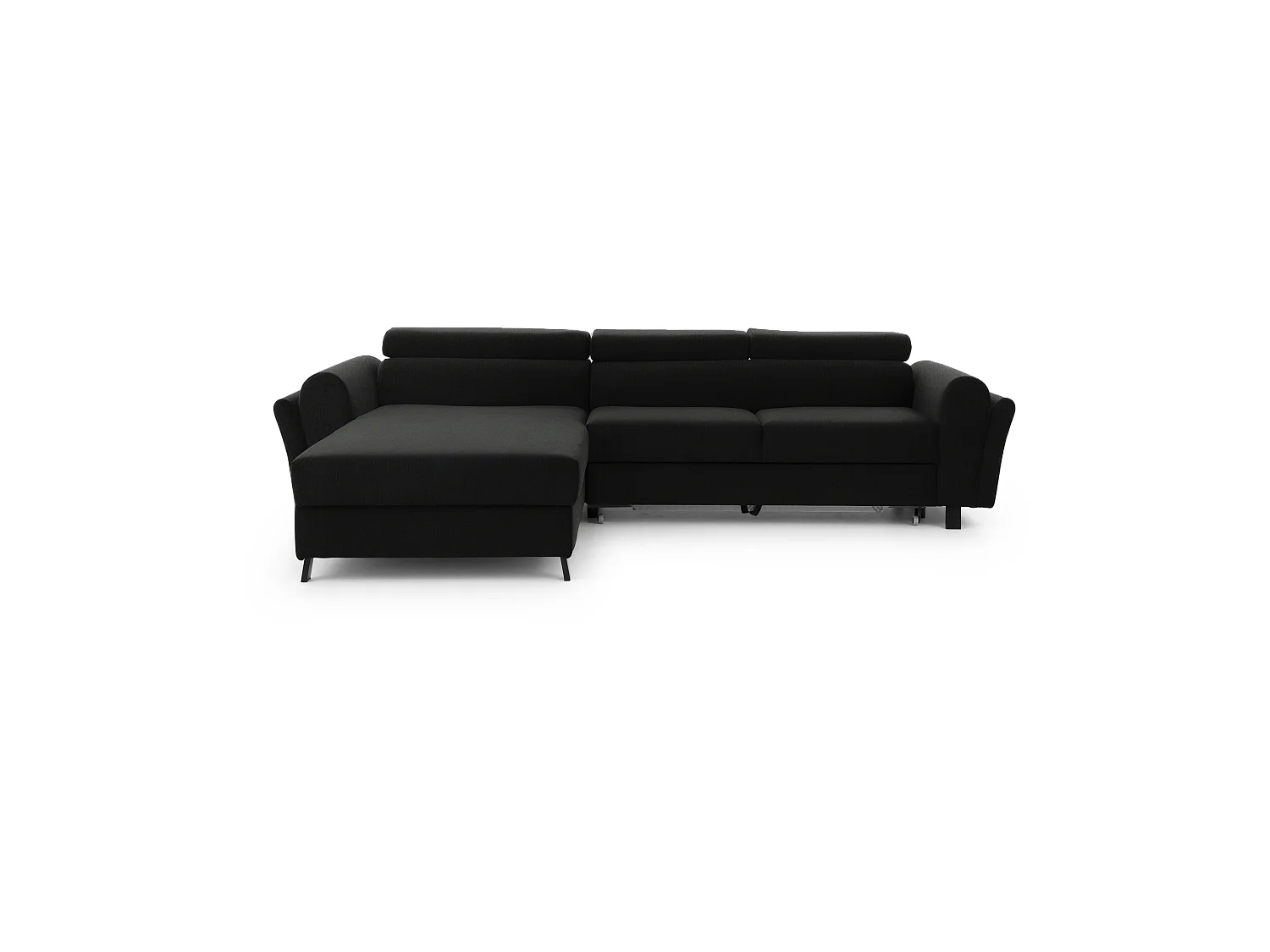 Divano d'angolo Salvia L/Tessuto/Nero