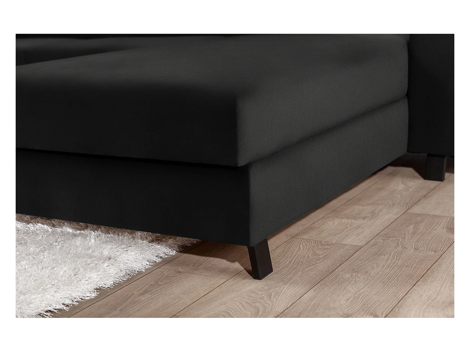 Divano d'angolo Salvia L/Tessuto/Nero