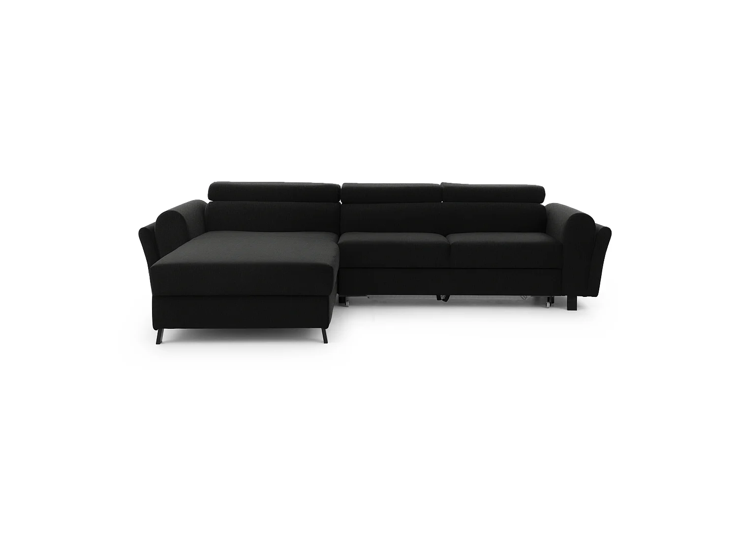 Canapé Corner Salvia L/Tissu/Noir