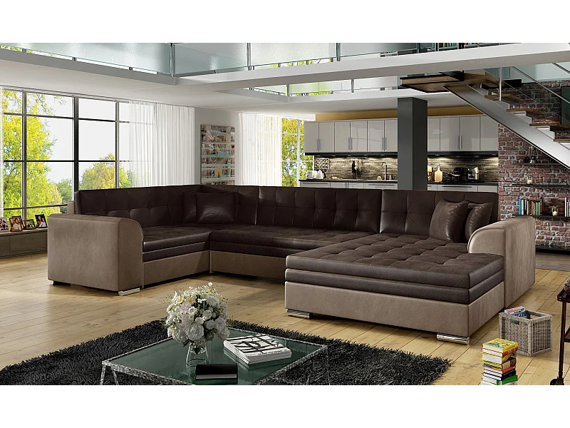 Canapé Corner Olio UR/Tissu/Marron