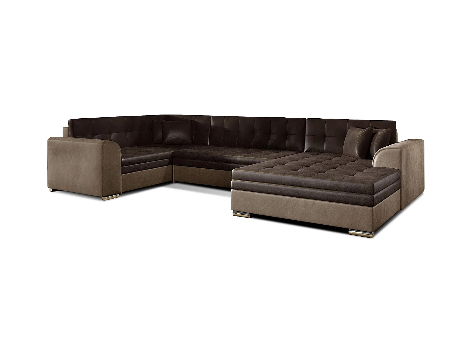 Ecksofa Olio UR/Stoffbezug/Braun