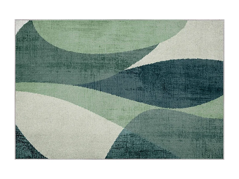 Rechthoekig polyester chenille vloerkleed met korte groene pool