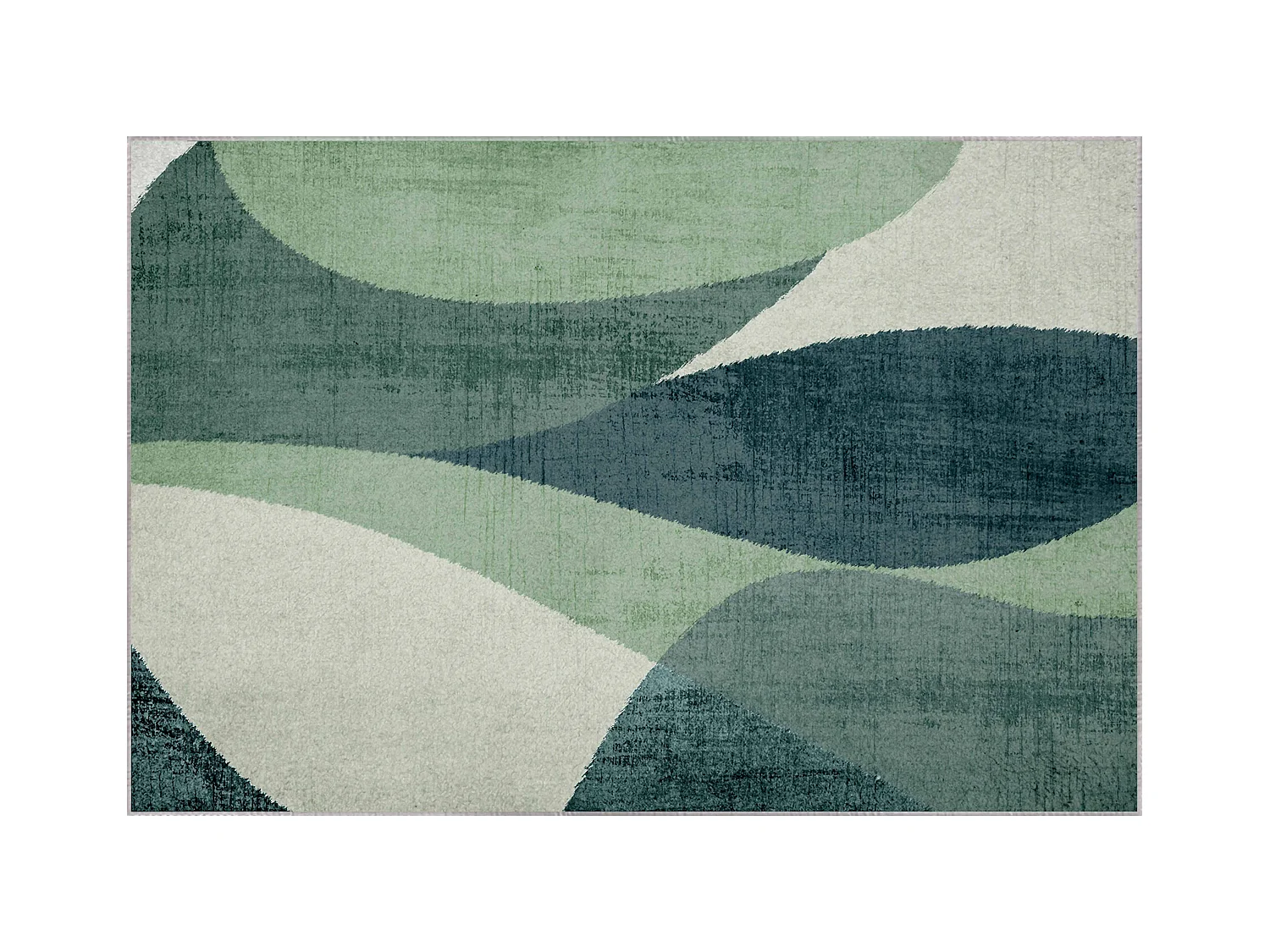 Tapis chenille rectangulaire en polyester à poils courts vert