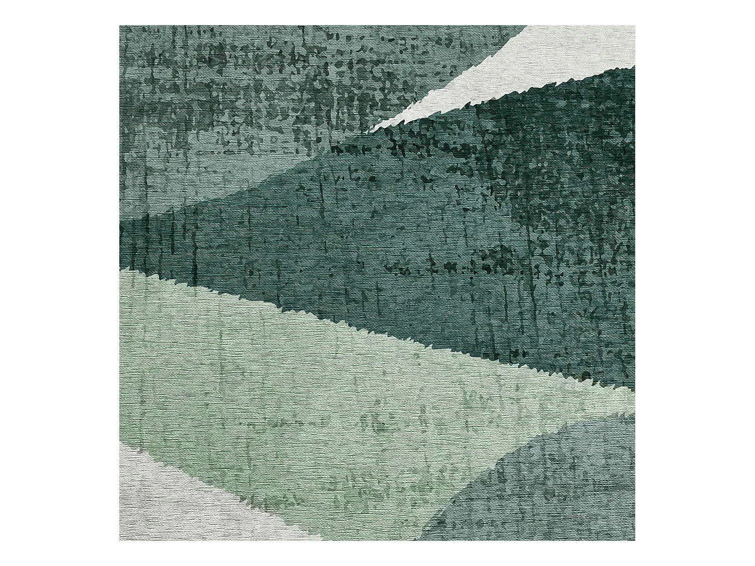 Tapis chenille rectangulaire en polyester à poils courts vert