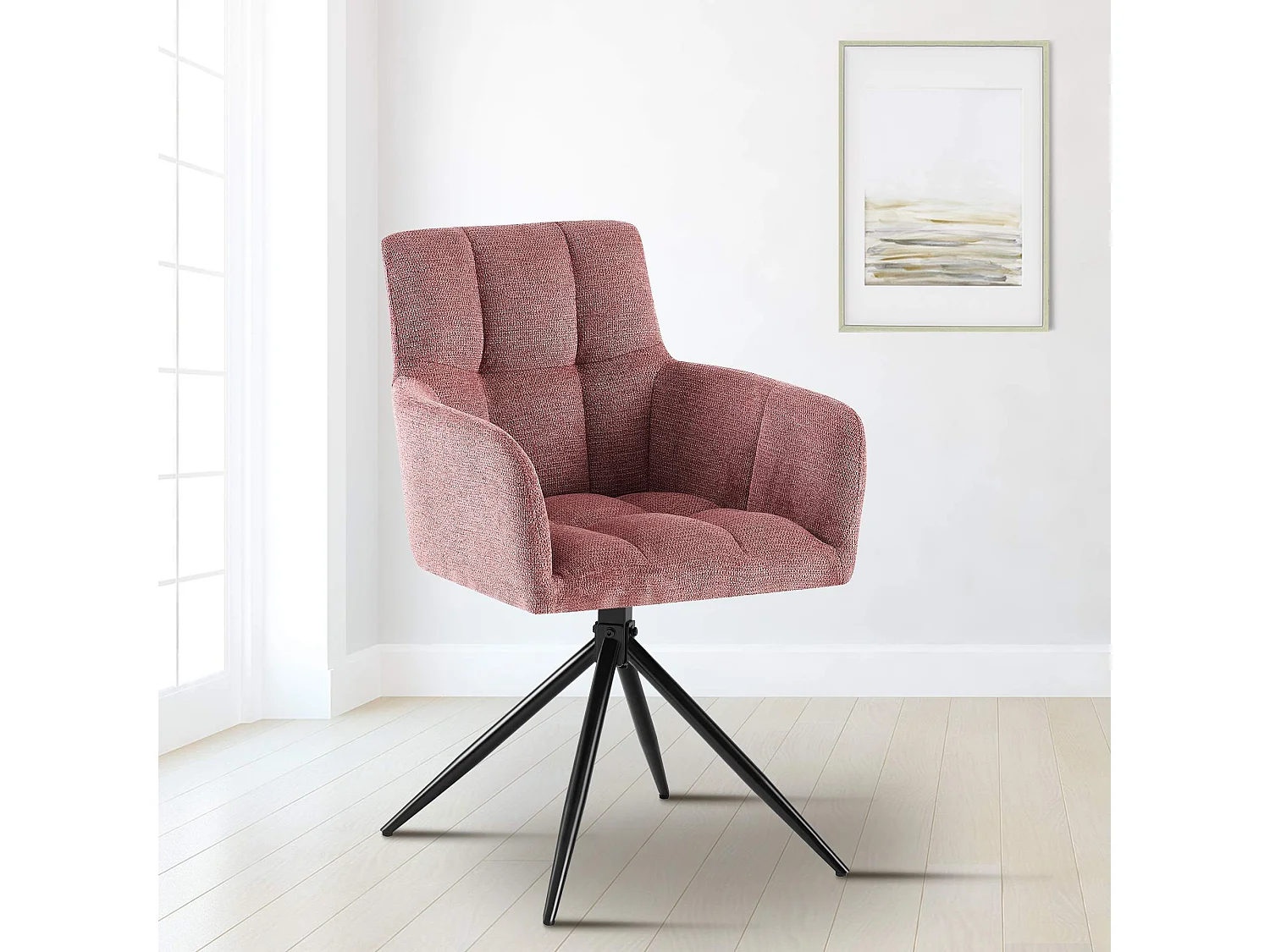 chaises avec accoudoirs - Tissu - Rouge rubis - Jonah