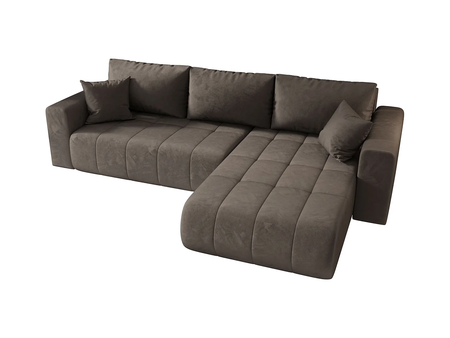ECKSOFA mit Schlaffunktion MILO Monolith 15 Braun Rechts L-Form Sofa mit Stauraum Bettkasten Wohnzimmersofa Couch Sofa Bettsofa Bettkasten Bettcouch