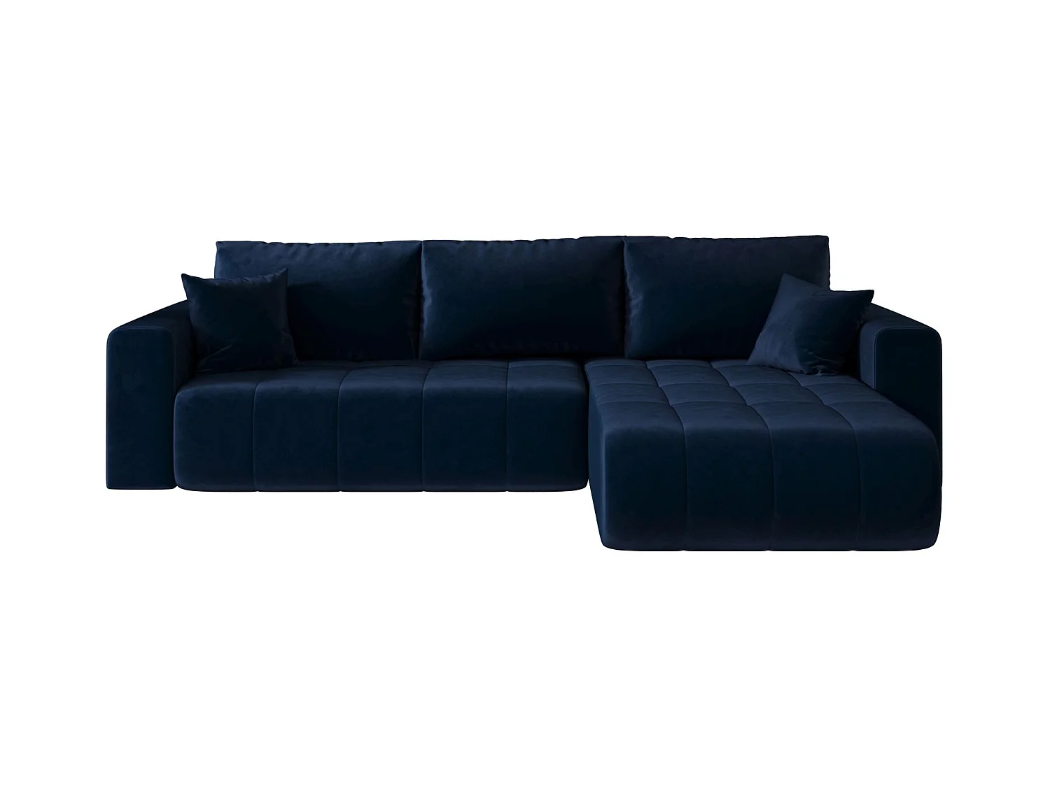 Canapé d'angle convertible MILO Monolith 77 bleu foncé droite canapé en L avec coffre de rangement canapé de salon, canapé-lit, canapé avec coffre