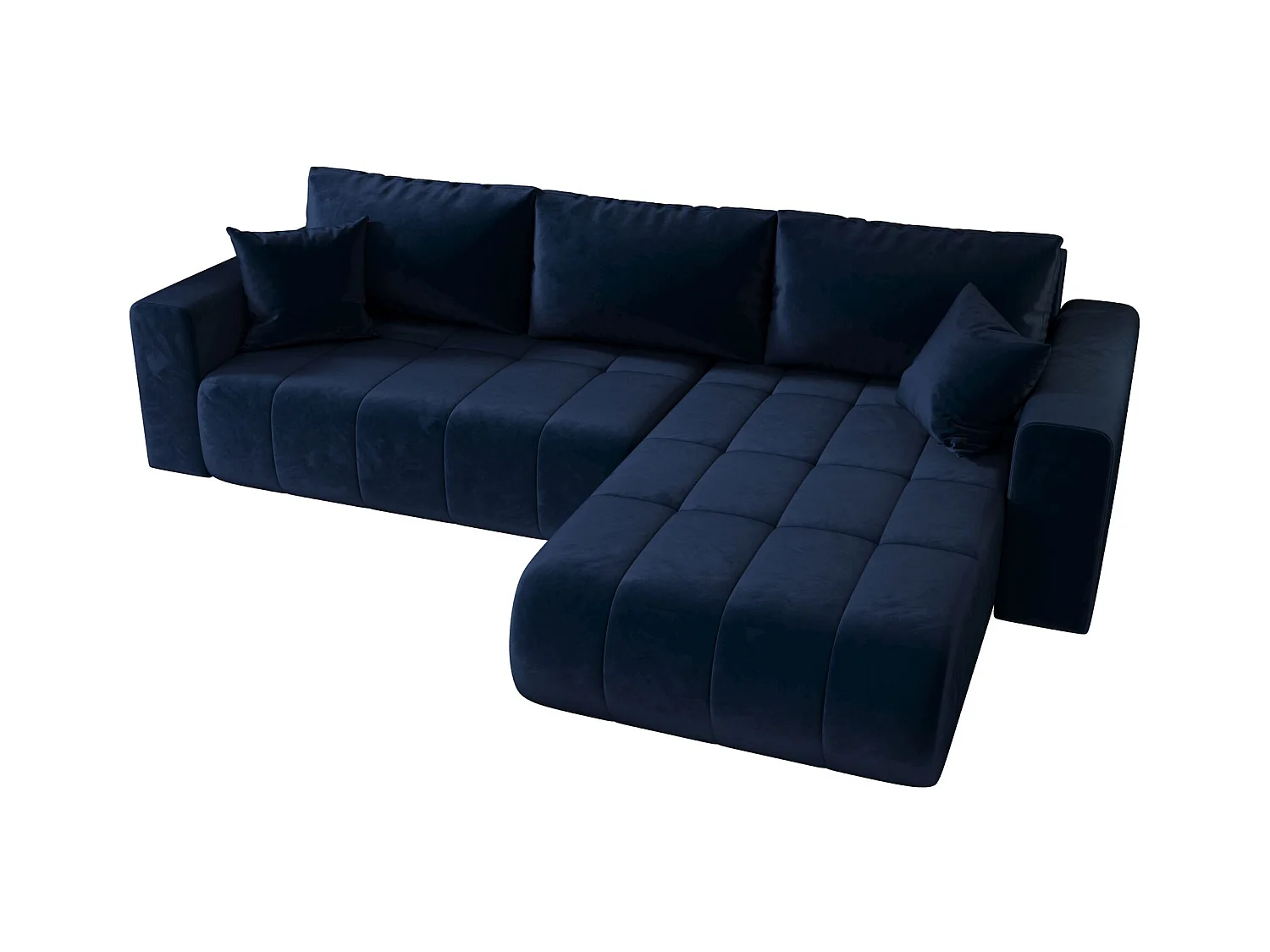 ECKSOFA mit Schlaffunktion MILO Monolith 77 Dunkelblau Rechts L-Form Sofa mit Stauraum Bettkasten Wohnzimmersofa Couch Sofa Bettsofa Bettkasten Bettcouch