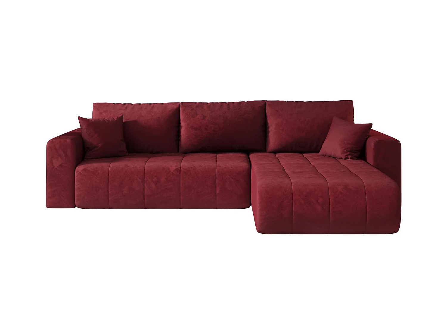 ECKSOFA mit Schlaffunktion MILO Monolith 59 Rot Rechts L-Form Sofa mit Stauraum Bettkasten Wohnzimmersofa Couch Sofa Bettsofa Bettkasten Bettcouch